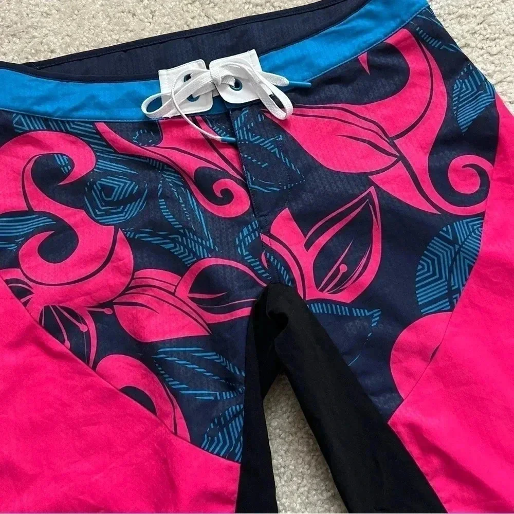 Qloom Silberhorn Bike Cycling Mountain Biking Shorts Pink Blue Women Sz Large